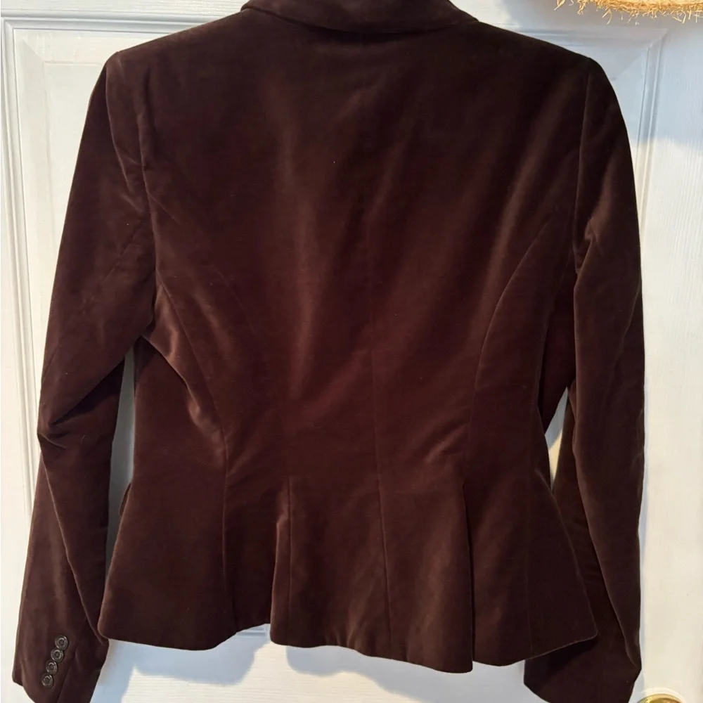 Lauren Ralph Lauren Chocolate Brown Velvet Blazer - Picture 4 of 15
